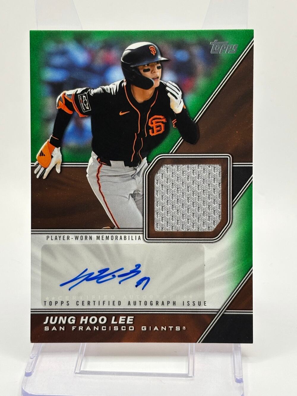 2026 Topps Major League Materials Jung Hoo Lee Green Jersey Relic Auto 27/99 SP